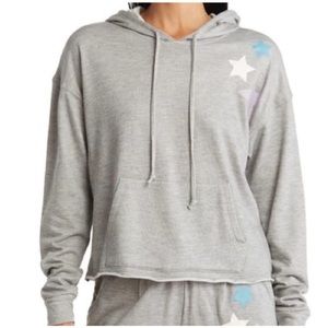New! Wildfox Sweat Starlight Pullover Hoodie in Heather Gray